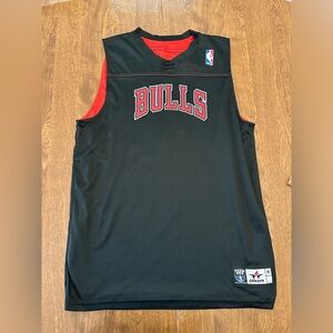 Chicago Bulls Basketball Jersey Youth Medium Black Red Reversible #9 Alleson